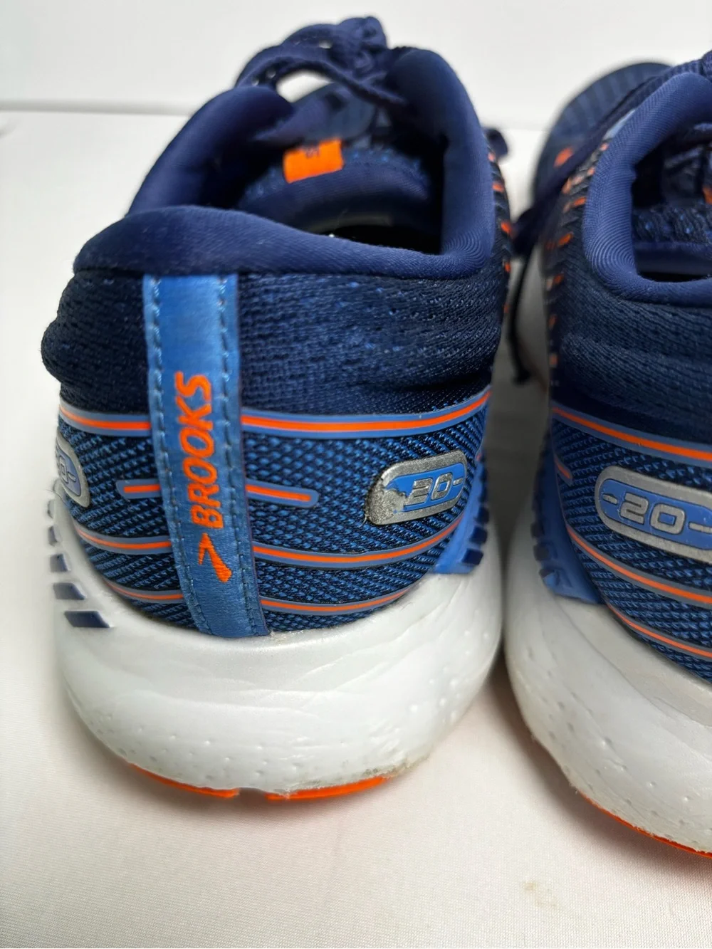 Brooks Glycerin GTS 20 Men’s 10.5 D Navy Orange Running Performance Shoes